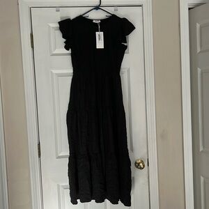 DUIAH BLACK MIDI DRESS